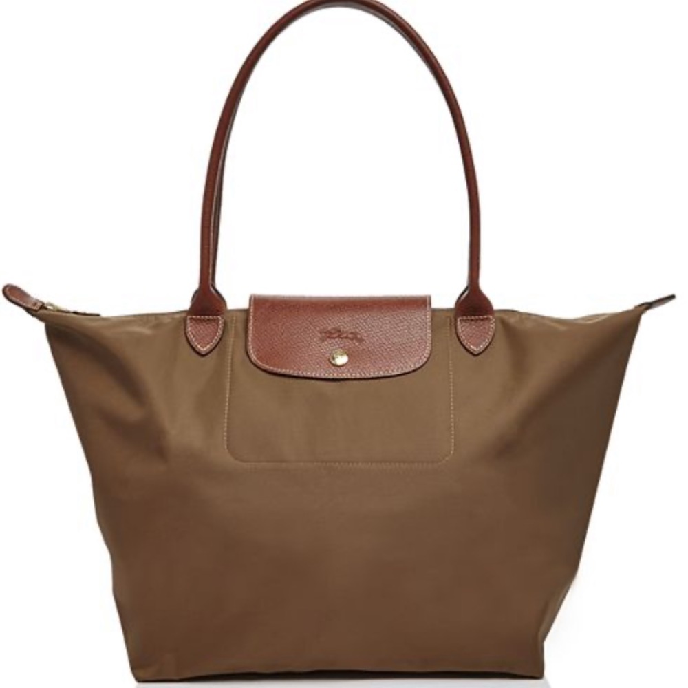 Le Pliage Large Nylon Shoulder Tote in BROWN